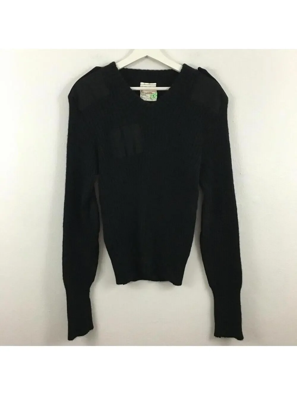Brigade Quartermasters Men’s 100% Wooly Pully Wool Sweater Black Size 40